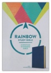 CSB Rainbow Study Bible - LeatherTouch, Navy